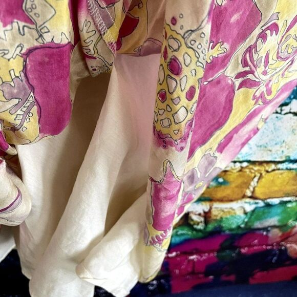 Margaret Olery Silk Blend floral Print Sleeveless Dress Size Small - Picture 4 of 10